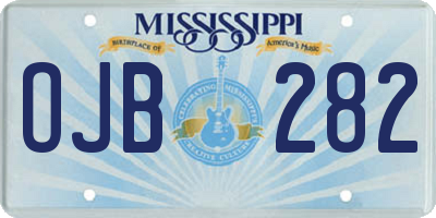 MS license plate OJB282