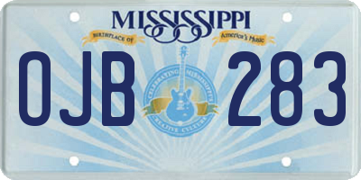 MS license plate OJB283