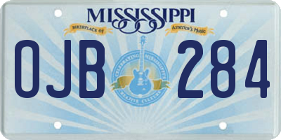 MS license plate OJB284