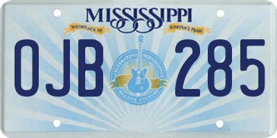 MS license plate OJB285