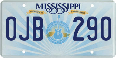 MS license plate OJB290