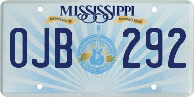 MS license plate OJB292