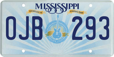 MS license plate OJB293