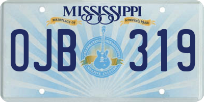 MS license plate OJB319