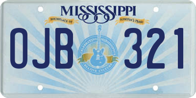 MS license plate OJB321