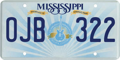 MS license plate OJB322
