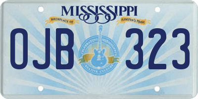 MS license plate OJB323