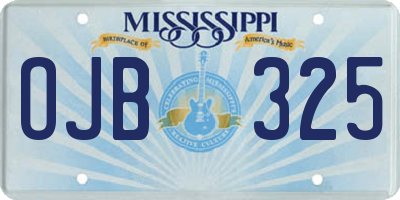 MS license plate OJB325