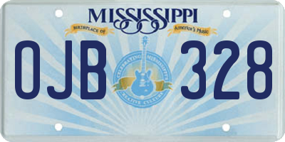MS license plate OJB328