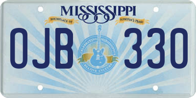 MS license plate OJB330