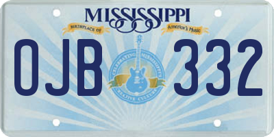 MS license plate OJB332