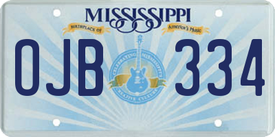 MS license plate OJB334