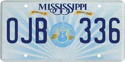 MS license plate OJB336