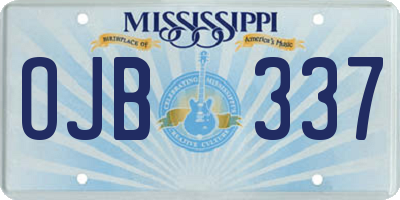 MS license plate OJB337