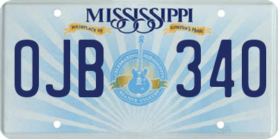 MS license plate OJB340