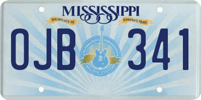 MS license plate OJB341