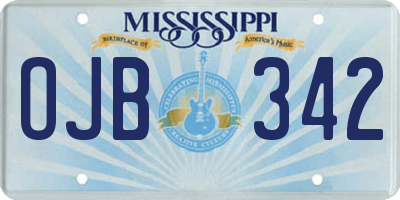 MS license plate OJB342