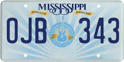 MS license plate OJB343