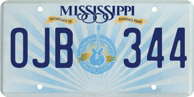 MS license plate OJB344