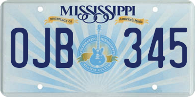MS license plate OJB345