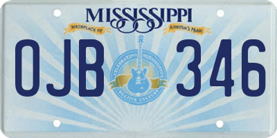 MS license plate OJB346