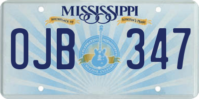MS license plate OJB347