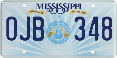 MS license plate OJB348