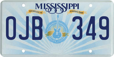 MS license plate OJB349