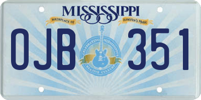 MS license plate OJB351