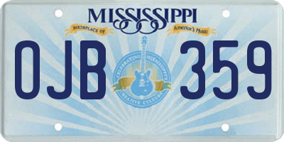 MS license plate OJB359