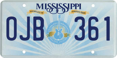 MS license plate OJB361