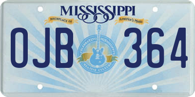 MS license plate OJB364