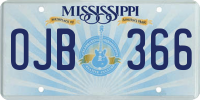 MS license plate OJB366