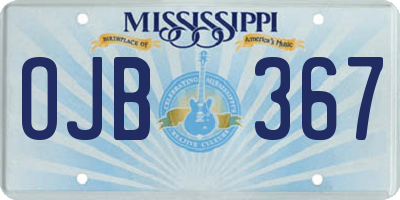 MS license plate OJB367