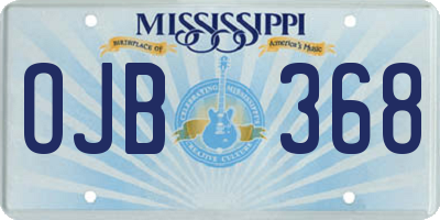 MS license plate OJB368