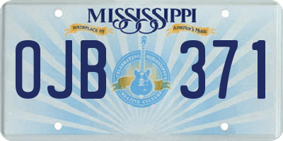 MS license plate OJB371