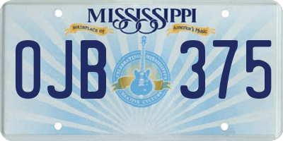 MS license plate OJB375