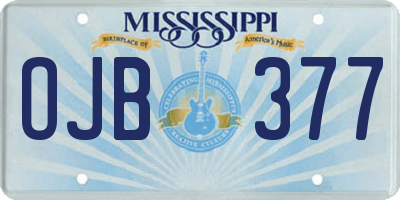 MS license plate OJB377
