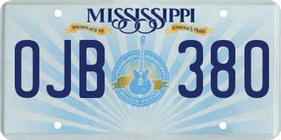 MS license plate OJB380