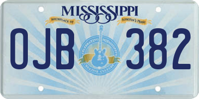 MS license plate OJB382