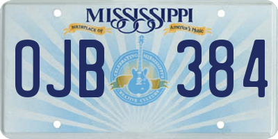MS license plate OJB384