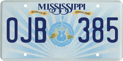 MS license plate OJB385