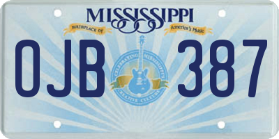 MS license plate OJB387