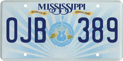 MS license plate OJB389