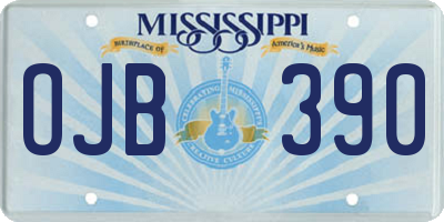 MS license plate OJB390