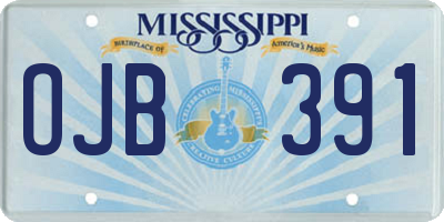 MS license plate OJB391