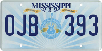 MS license plate OJB393