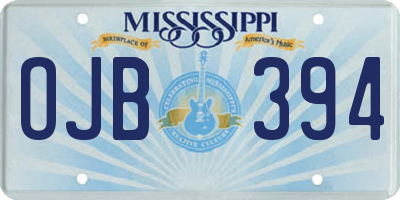 MS license plate OJB394