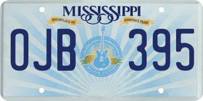 MS license plate OJB395