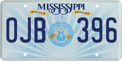 MS license plate OJB396